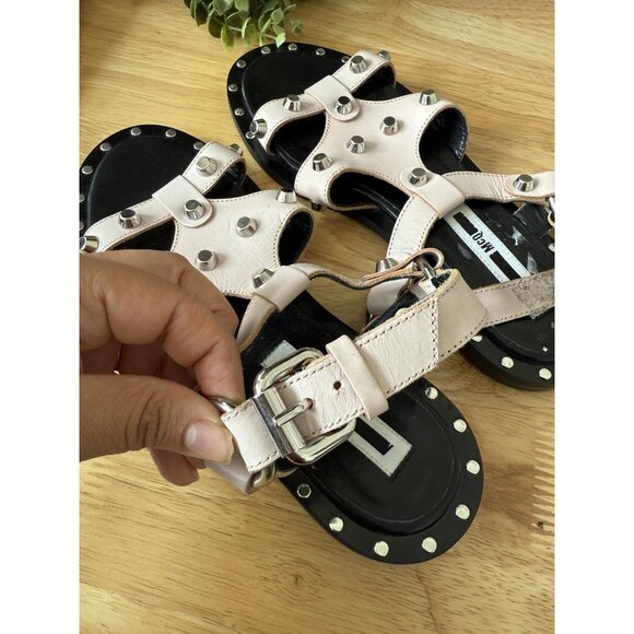 Alexander Mcqueen Solenie Studded Gladiator Slingback Buckle Leather Sandals 37 - Picture 11 of 11